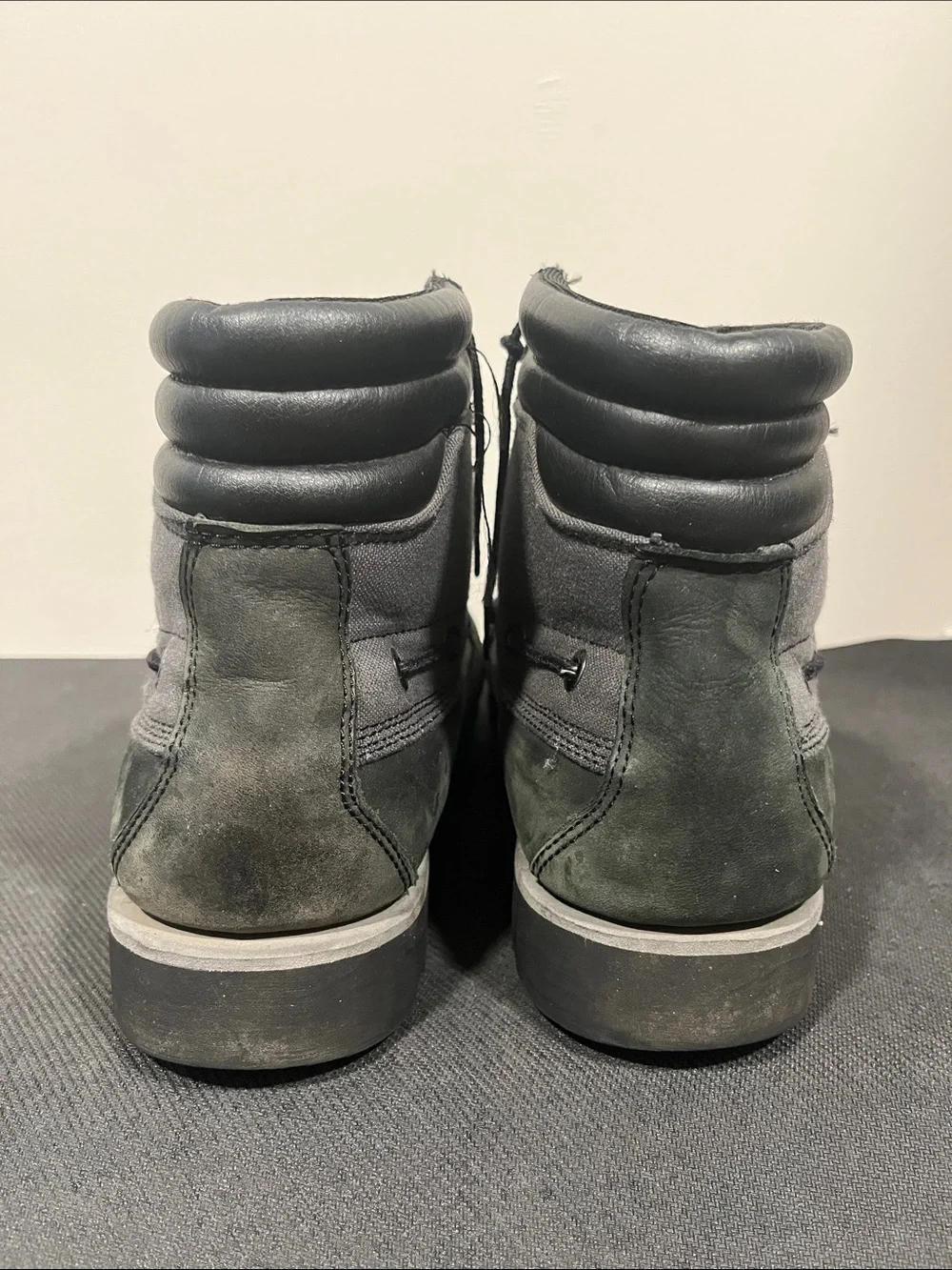 Timberland Oakwell 7-Eye Suede Boots Men Size 10 Black Olive Moc-Toe Shoes
